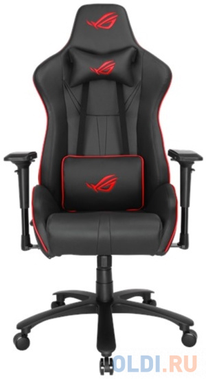 Игровое кресло Asus ROG SL200 чёрное (PU кожа, сталь, аллюминий, газпатрон 4 кл, ролики 60 мм, механизм качания, 90GC00I0-MSG010)