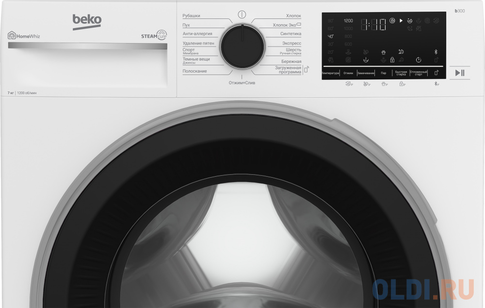 Стиральная машина Beko Beyond B3WFR572WB, с фронтальной загрузкой, с паром, 7кг, 1200об/мин, инверторная