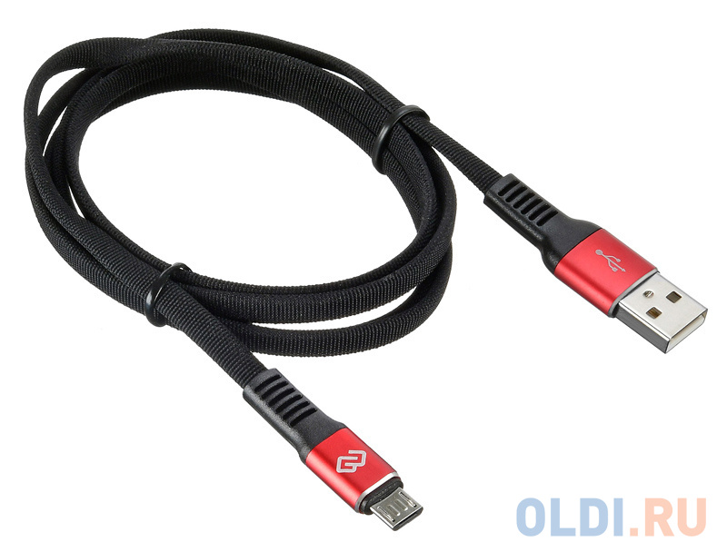 Кабель microUSB 1.2м Digma 1080388 плоский черный