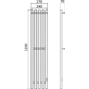 Полотенцесушитель электрический Маргроид Inaro 27x120 правый, белый матовый (Inaro-12024-1081-9016R) в Москвe