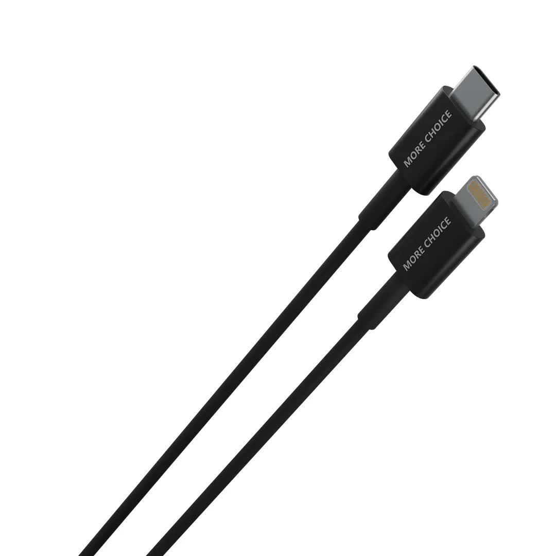 Кабель More choice K71Si Smart USB 2.4A PD быстрая зарядка для Apple 8-pin Type-C 1м черный в Москвe