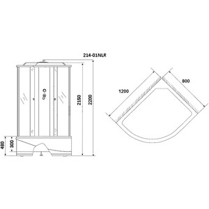 Душевая кабина Niagara NG-214-01LN 120х80х215 левая