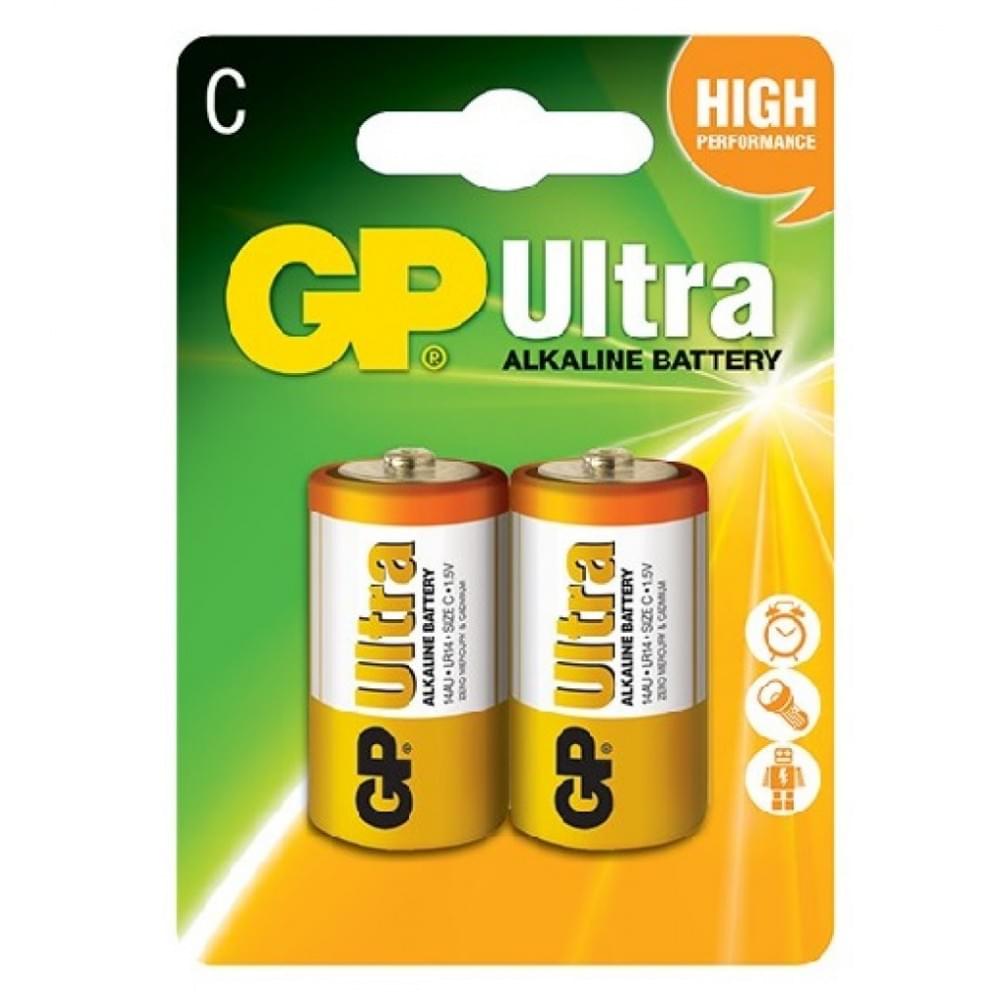 Батарея GP Ultra Alkaline, C (R14/LR14), 1.5V, 2 шт. (4891199034473)
