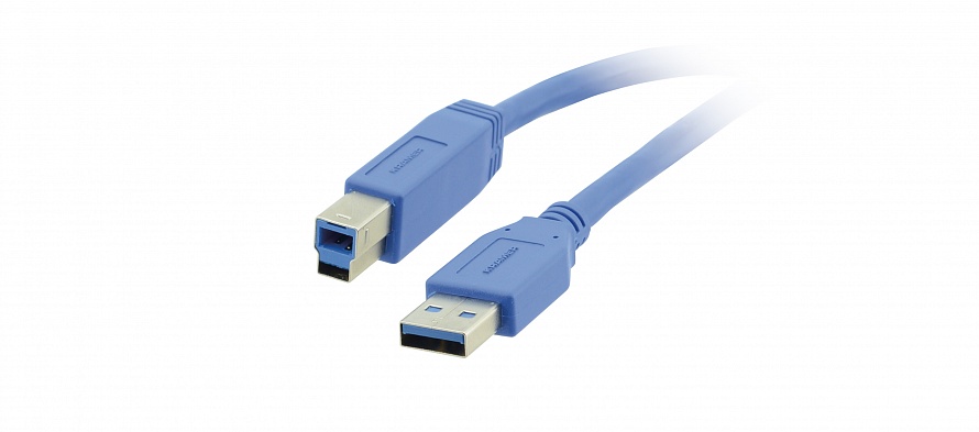 Кабель USB 3.0(Am)-USB 3.0(Bm), экранированный, 1.8м, синий Kramer C-USB3/AB-6 (96-0235006)
