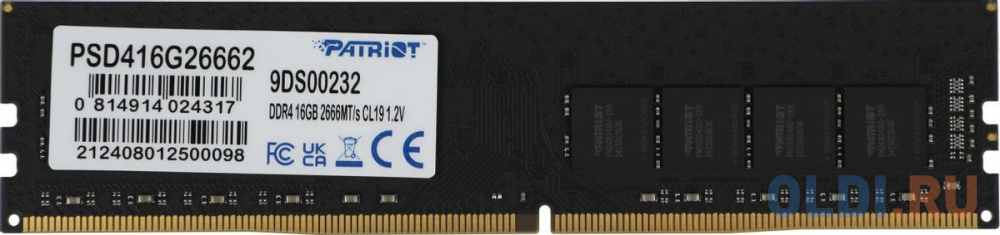 Patriot SL DDR4 DIMM 16GB 2666MHz CL19 1*16GB 19-19-19-43