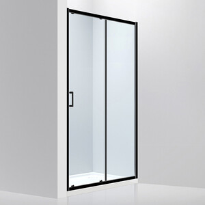 Душевая дверь Abber Schwarzer Diamant 100х190 прозрачная, черная (AG30100B)