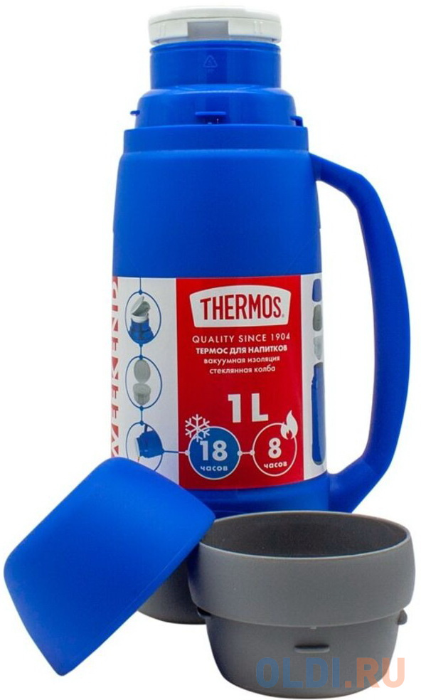 Thermos Термос со стеклянной колбой Weekend 36 Series, синий, 1 л.