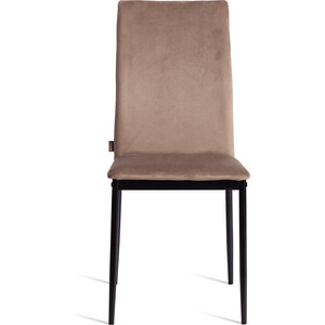 Стул TetChair CAPRI (mod. BC565-DC), металл, флок, 43 х 53 х 92 см, Beige (бежевый) HLR8 / черный (21260)