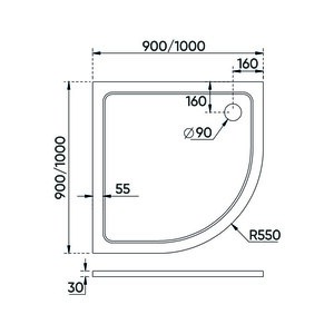 Душевой поддон Veconi Tezeo stone 90х90 универсальный, на каркасе, без сифона (TZ10-90PL-01-19C3)