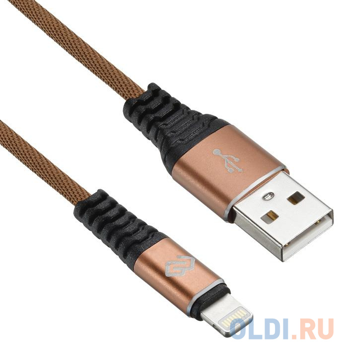 Кабель Digma LIGHT-0.15M-BR USB (m)-Lightning (m) 0.15м коричневый