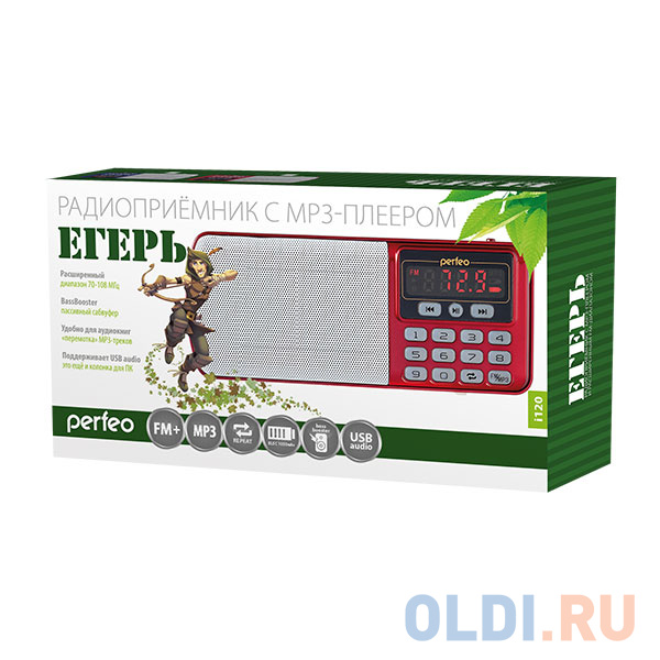 Perfeo радиоприемник цифровой ЕГЕРЬ FM+ 70-108МГц/ MP3/ питание USB или BL5C/ коричневый (i120-BK)