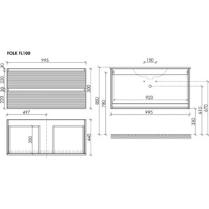 Тумба под раковину Sancos Folk 100х45 Bianco (FL100W)