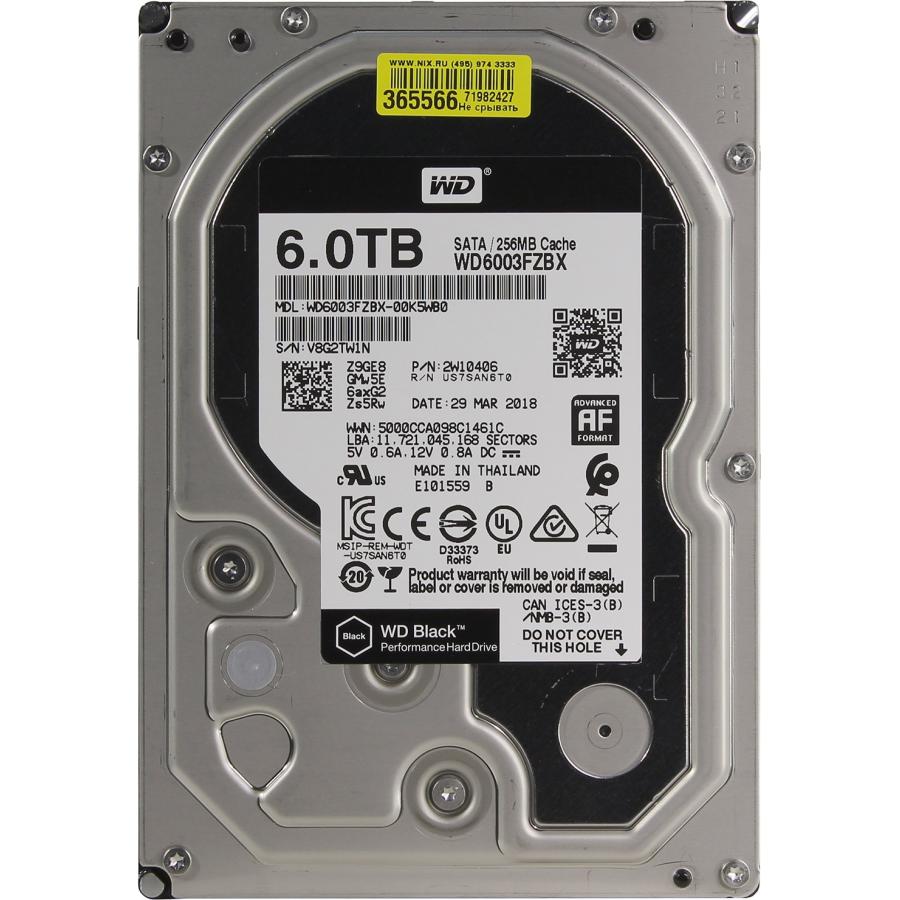 Жесткий диск WD Black 6Tb (WD6003FZBX)