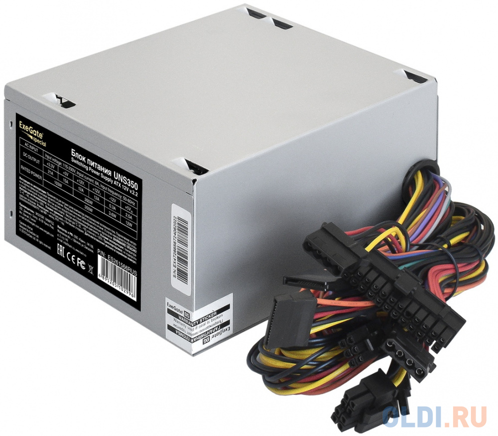 ES261566RUS-PC Блок Питания 350W ExeGate UNS350 ATX, PC, 12cm fan, 24p, 4p, 3SATA, 2IDE, FDD в Москвe