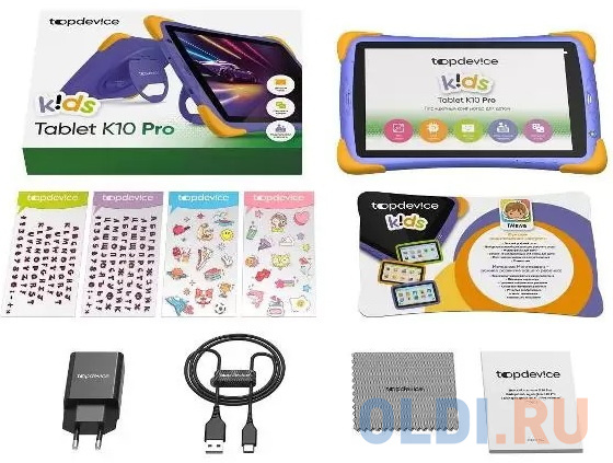 Планшет TopDevice Kids Tablet K10 Pro 10.1" 32Gb Violet Wi-Fi 3G Bluetooth LTE Android TDT4511_4G_E_CIS