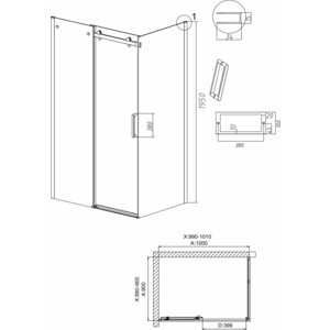 Душевой уголок Grossman Classic 100x80 прозрачный, графит сатин (120.K33.04.1090.42.00)