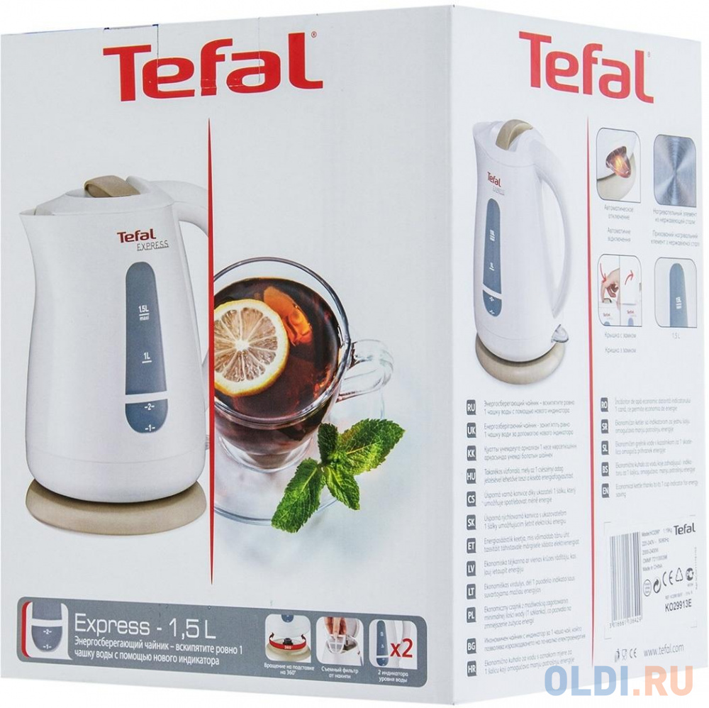 Чайник Tefal KO 29913E 2200 Вт белый 1.5 л пластик