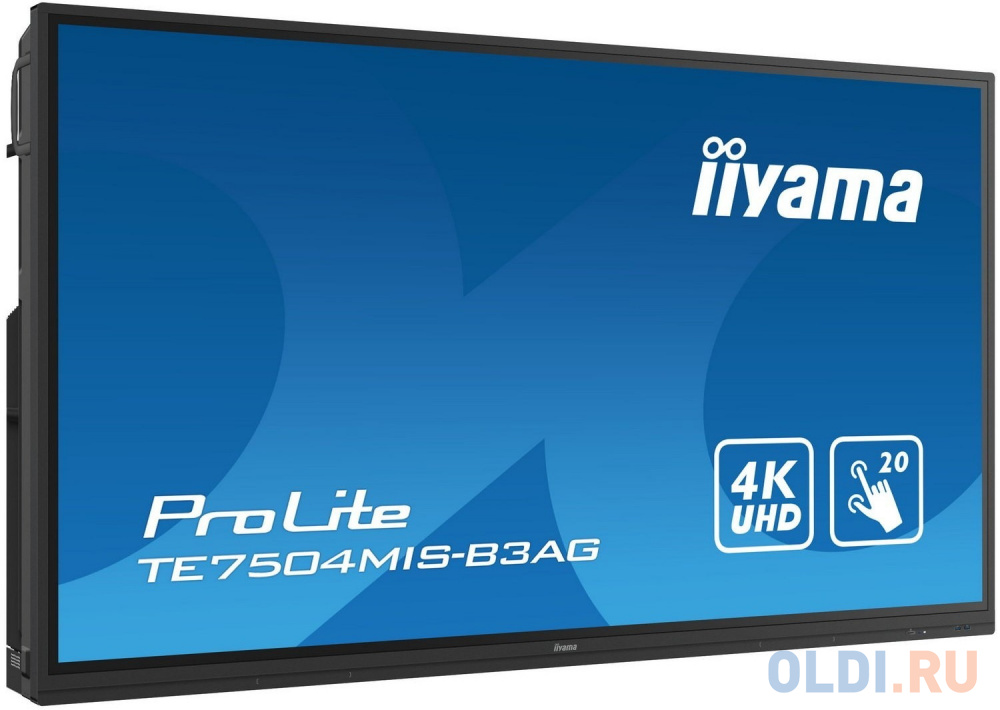 Панель LED 65" iiYama TE6504MIS-B3AG черный 3840x2160 60 Гц Wi-Fi VGA 3 х HDMI 2 х USB RJ-45 RS-232C