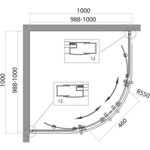 Душевой уголок BelBagno Uno 195-R-2 100х100 с поддоном, прозрачный, хром (UNO-195-R-2-100-C-Cr, ЛП00186) в Москвe