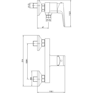 Смеситель для душа Cersanit Nature хром (63065) в Москвe