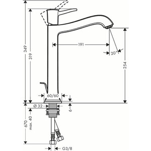 Смеситель для раковины Hansgrohe Metropol Classic с донным клапаном, хром/золото (31303090) в Москвe