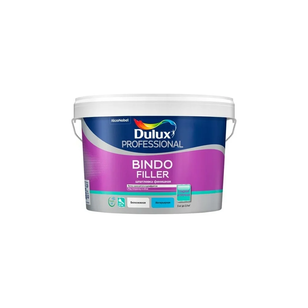 Финишная колеруемая безусадочная шпаклевка под покраску и обои Dulux