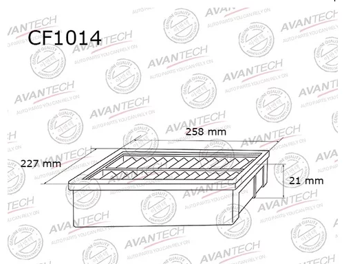Салонный фильтр Avantech для (CF1014)