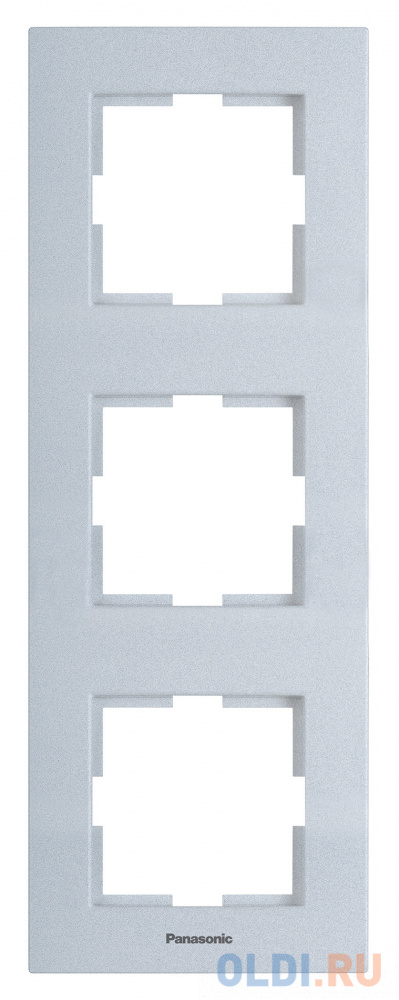 Рамка Panasonic Karre Plus WKTF08133AS-RU 3x вертикальный монтаж металл серебро (упак.:1шт)