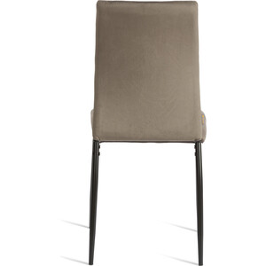 Стул TetChair CAPRI (mod. BC565-DC), металл, флок, 43 х 53 х 92 см, Dark grey (темно-серый) HLR24 / черный в Москвe