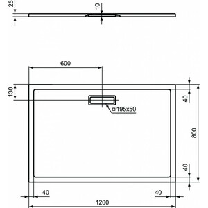 Душевой поддон Ideal Standard Ultraflat New 120х80 черный (T4469V3)