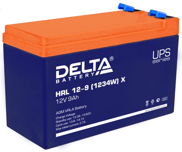 Аккумуляторная батарея для ИБП Delta HRL 12-9 Х (1234W), 12V, 9Ah