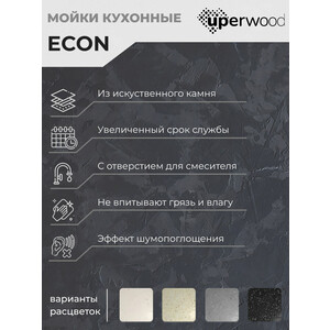 Кухонная мойка Uperwood ECON UPD-104-004 черная матовая