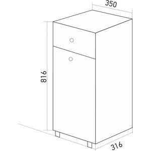 Тумба Mixline Посейдон 35х82 бельевая корзина, белая (4640030867806) в Москвe