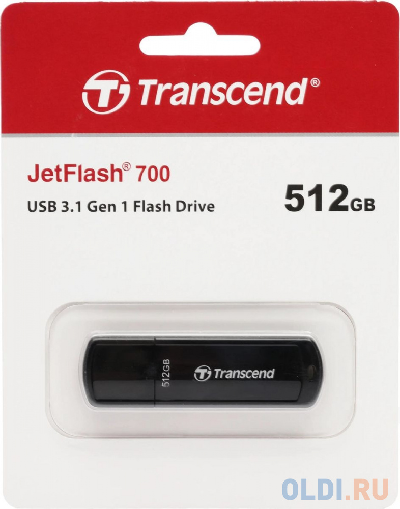 Флеш Диск Transcend 512Gb Jetflash 700 TS512GJF700 USB3.0 черный