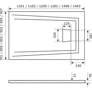 Душевой поддон Good Door Атриум 110х80 с каркасом и панелью, белый