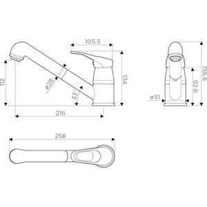 Смеситель для кухни Omoikiri Tateyama-S DC темный шоколад (4994135)