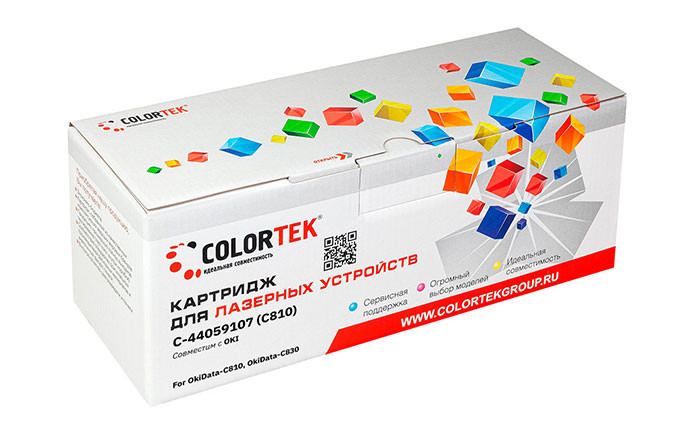 Картридж лазерный Colortek СТ-44059107 (44059107), голубой, 8000 страниц, совместимый для OKI OkiData C810/C830