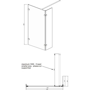 Душевой уголок Ambassador Walk-in 120x100-70 прозрачный, хром (15031108)