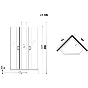 Душевая кабина Grossman GR251D 90х90х217