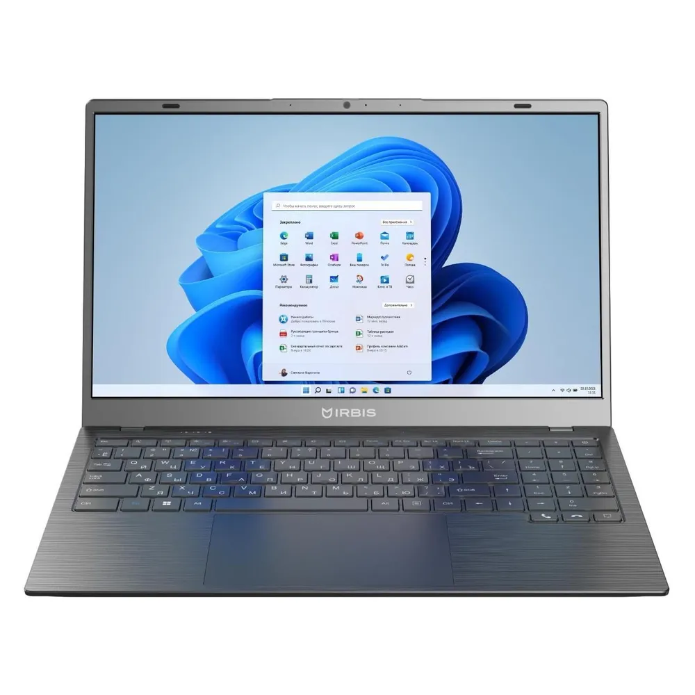 Ноутбук IRBIS 15.6" IPS 1920x1080, Intel Celeron N4020 1.1 ГГц, 8Gb RAM, 128Gb eMMC, W11Pro, серый (15NBC1013)