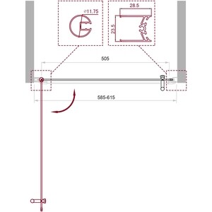 Душевая дверь BelBagno Uno 60х190 прозрачная, хром (UNO-B-1-60-C-Cr)