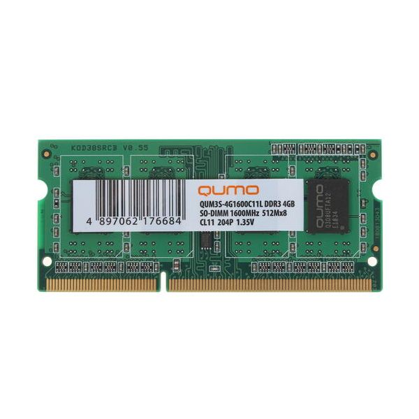 Память оперативная DDR3 Qumo 4Gb 1600MHz (QUM3S-4G1600C11L)