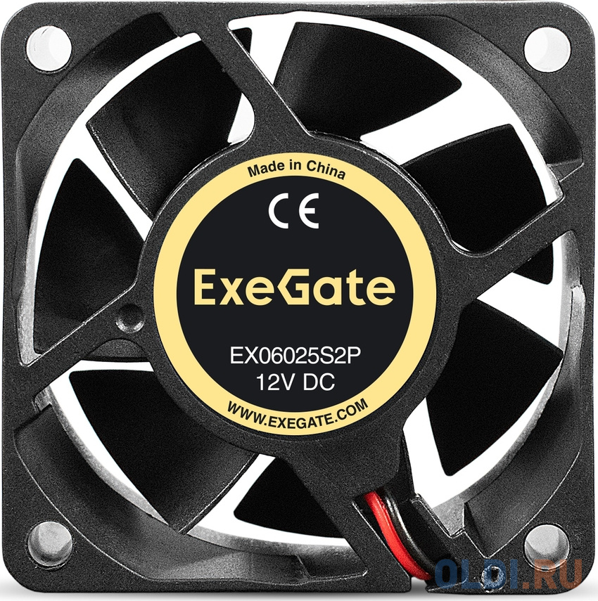 Вентилятор 12В DC ExeGate EX06025S2P (60x60x25 мм, Sleeve bearing (подшипник скольжения), 2pin, 3500RPM, 24dBA)