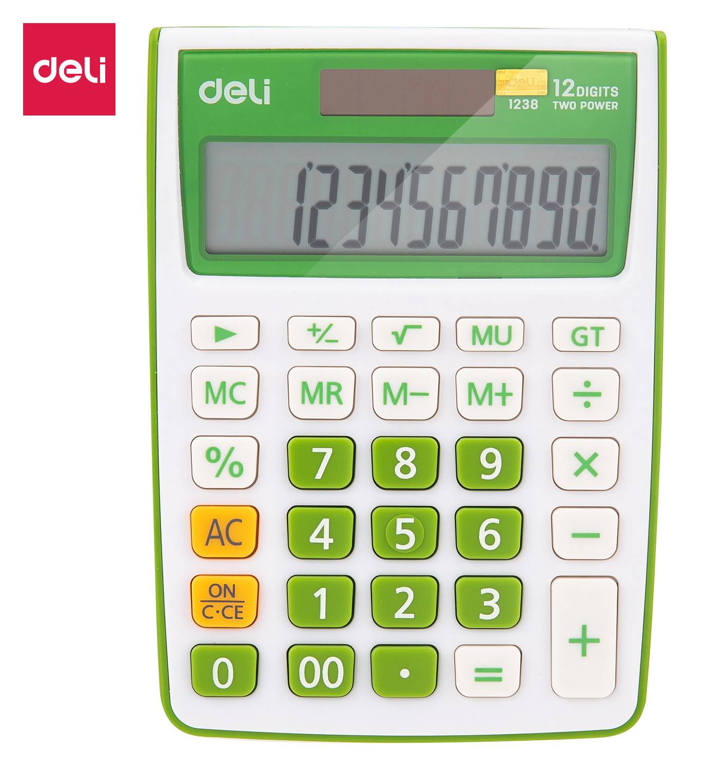 Калькулятор настольный Deli E1238/GRN зеленый