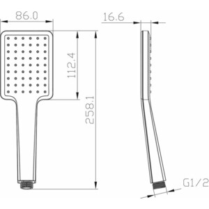 Ручной душ Lemark 1 режим, хром (LM8124C)