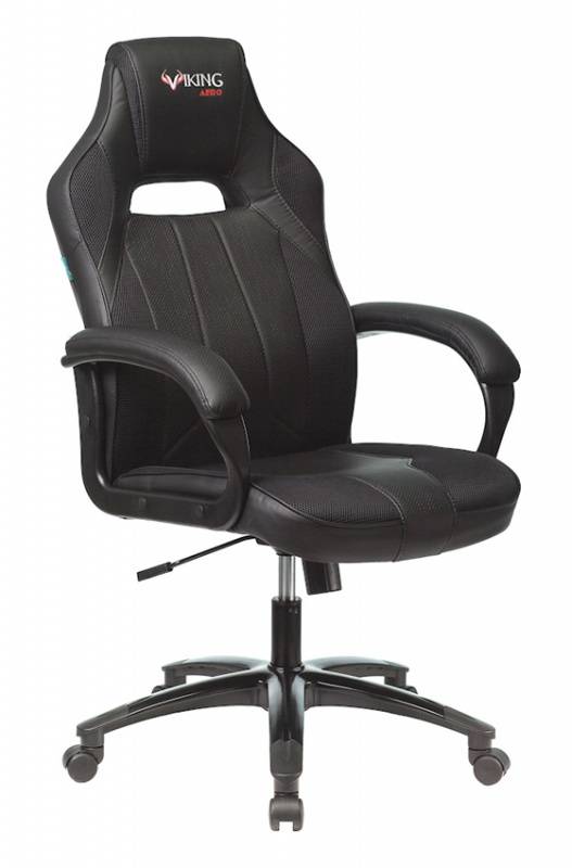 Кресло игровое Zombie VIKING 2 AERO, обивка: эко.кожа/ткань, цвет: черный