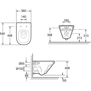 Унитаз подвесной безободковый Jacob Delafon Modern Life Rimless с сиденьем микролифт (E77725-0, E77168-0)