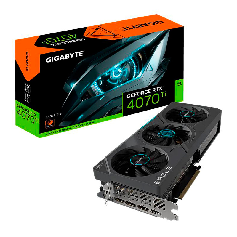 Видеокарта GigaByte GeForce RTX 4070 Ti EAGLE 12G 2610MHz PCI-E 4.0 12288Mb 21000MHz 192-bit HDMI 3xDP GV-N407TEAGLE-12GD