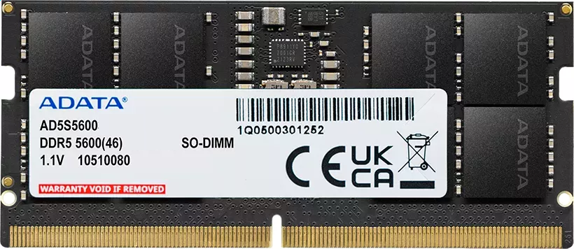 Память DDR5 SODIMM 16Gb, 5600MHz, CL46, 1.1V, ADATA (AD5S560016G-S) Retail
