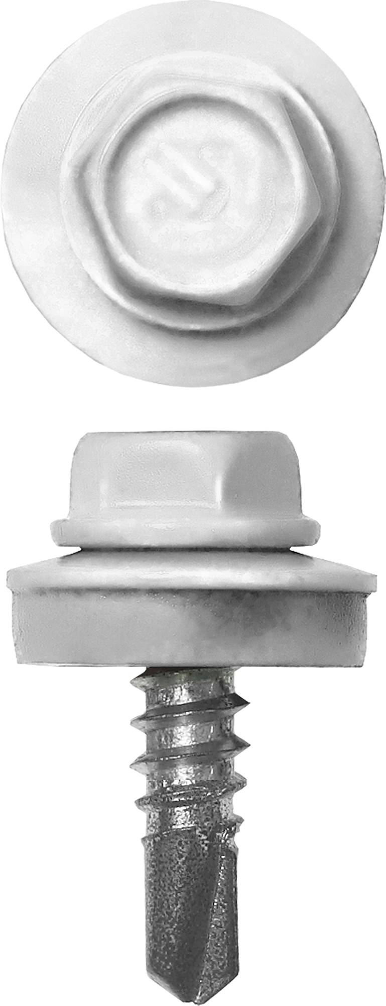 Саморез кровельный для металлических конструкций 5.5 мм x 2.5 см, цинковое покрытие, с шайбой, 9003 ярко-белый, 420 шт., ЗУБР Профессионал (4-300315-55-025-9003) в Москвe